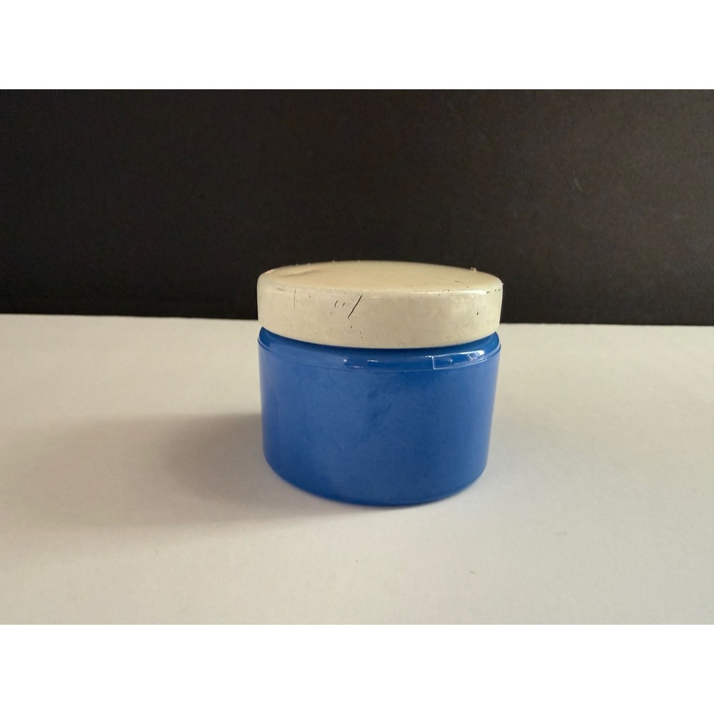 Vintage‎ Hazel Atlas Blue Milk Glass Jar with White Lid Mid Century HA Logo